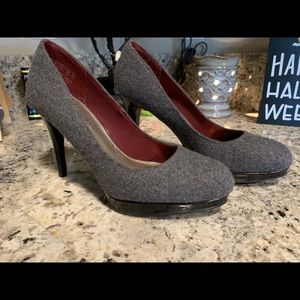 Gray high heel shoes